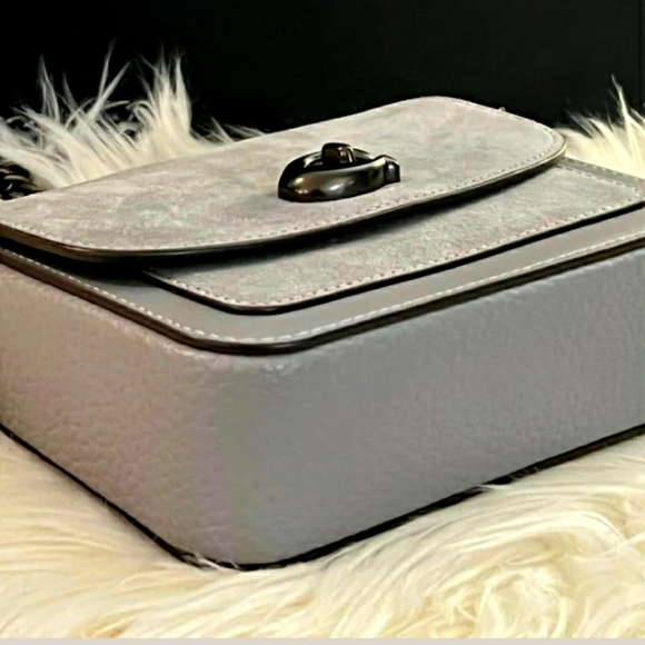 COACH MADISON GRAY PEBBLE LEATHER & SUEDE CROSSBODY BAG NWT W/DUSTBAG RARE - Picture 14 of 16